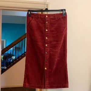 d. jeans - size 6 burnt orange corduroy pencil skirt Like New!